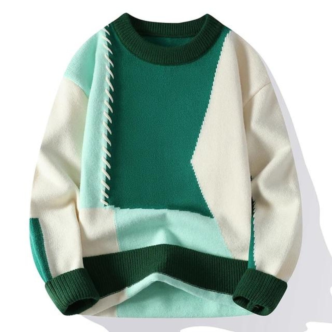 Giulio - Elegante maglione patchwork lavorato