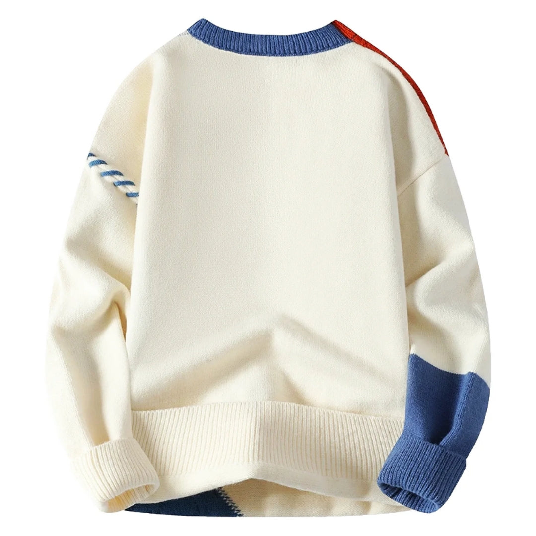 Giulio - Elegante maglione patchwork lavorato