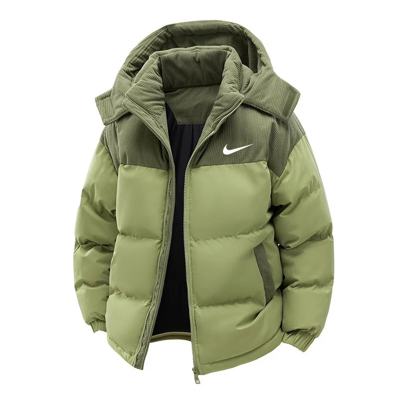 ΝΙΚᎬ - Chaqueta cálida y gruesa para hombre con capucha desmontable