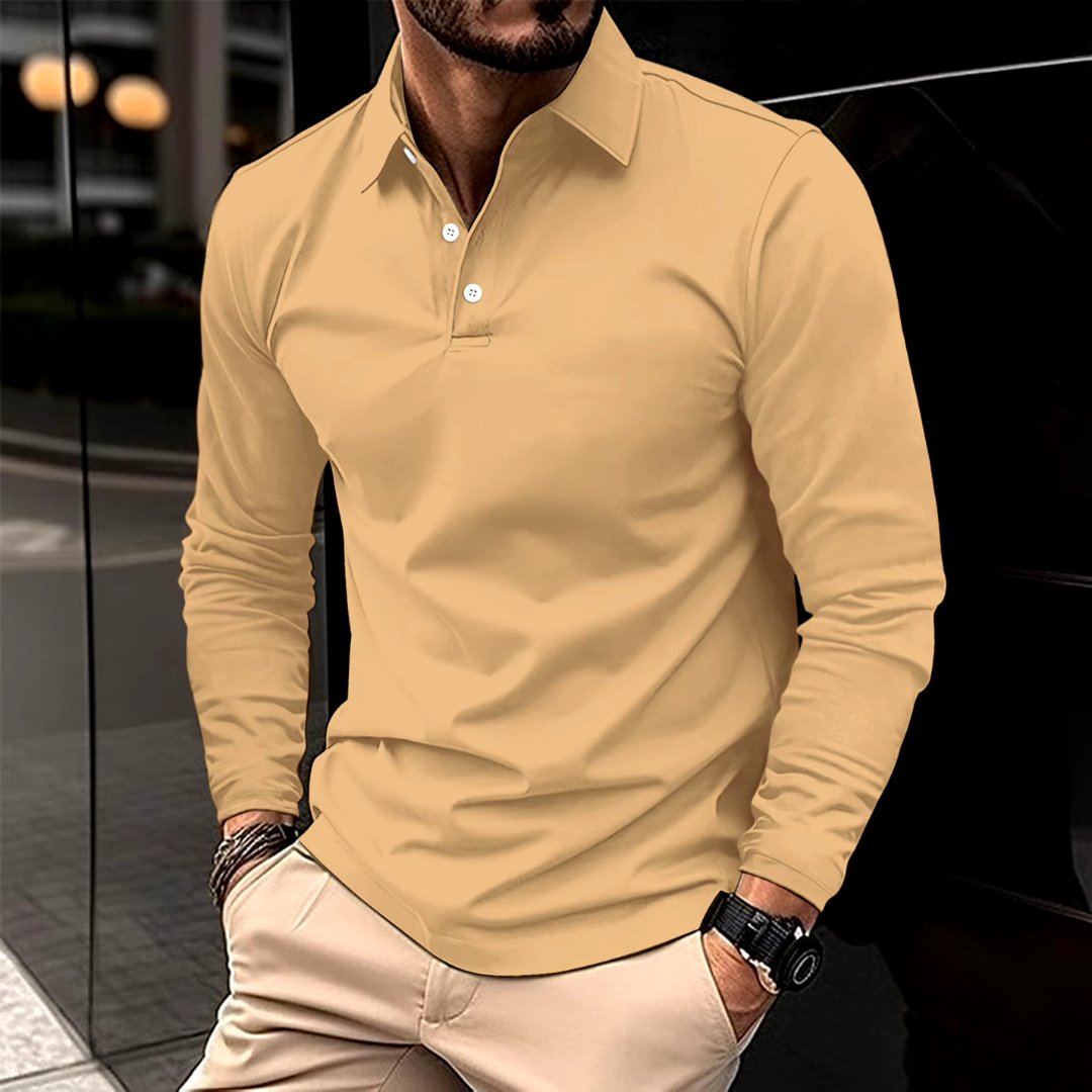 Jannik - Polo casual a maniche lunghe