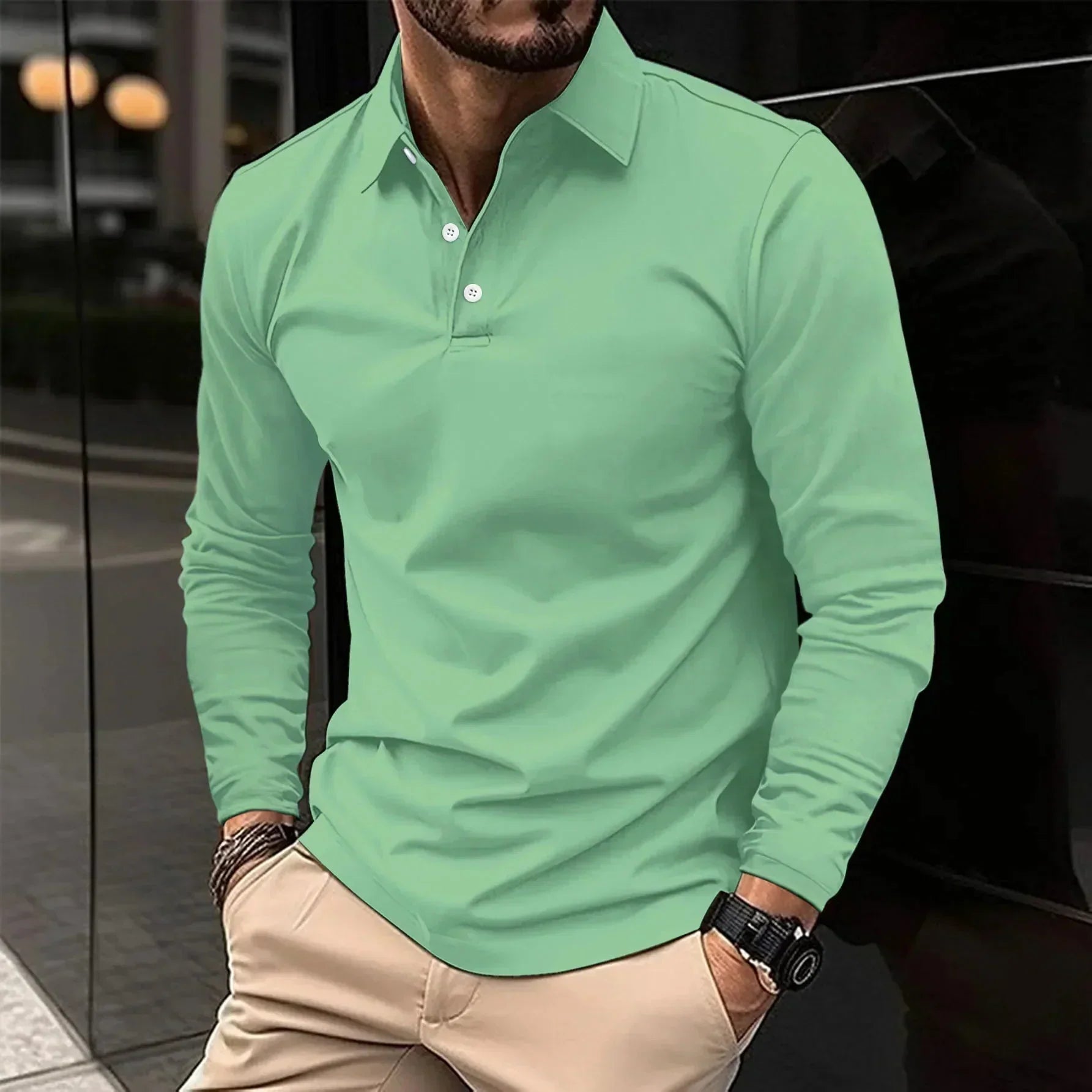 Jannik - Polo casual a maniche lunghe