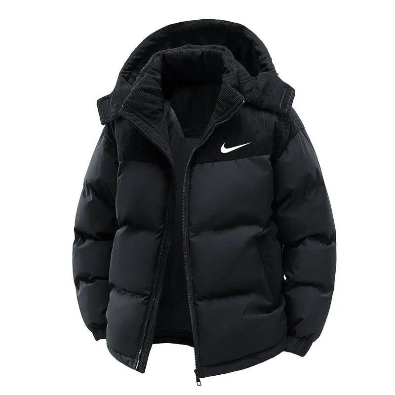 ΝΙΚᎬ - Chaqueta cálida y gruesa para hombre con capucha desmontable