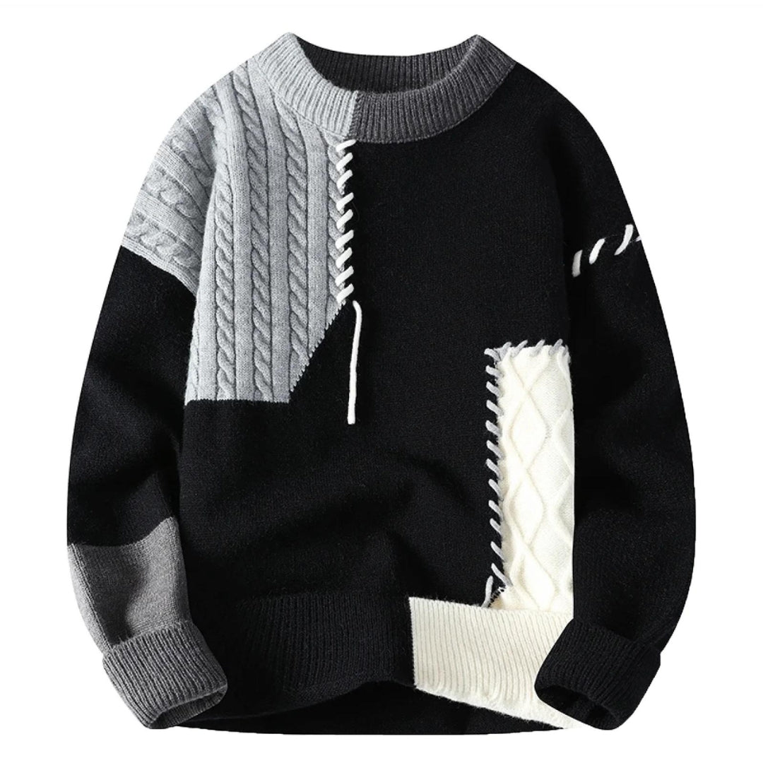 Giulio - Elegante maglione patchwork lavorato