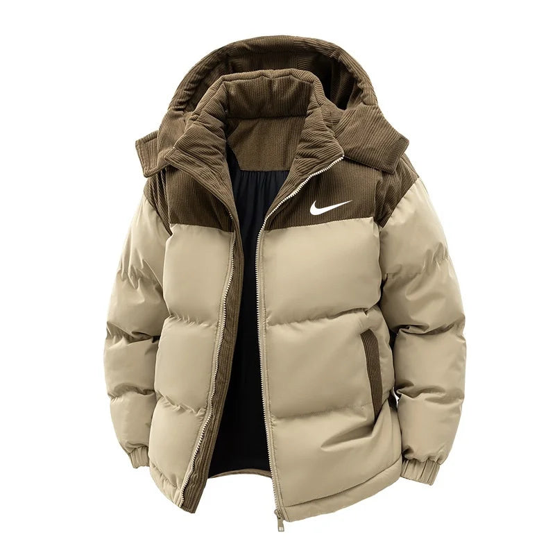 ΝΙΚᎬ - Chaqueta cálida y gruesa para hombre con capucha desmontable